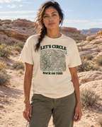 Let's Circle Back On This Tee — Ivory — lifestyle sandstone trail portrait