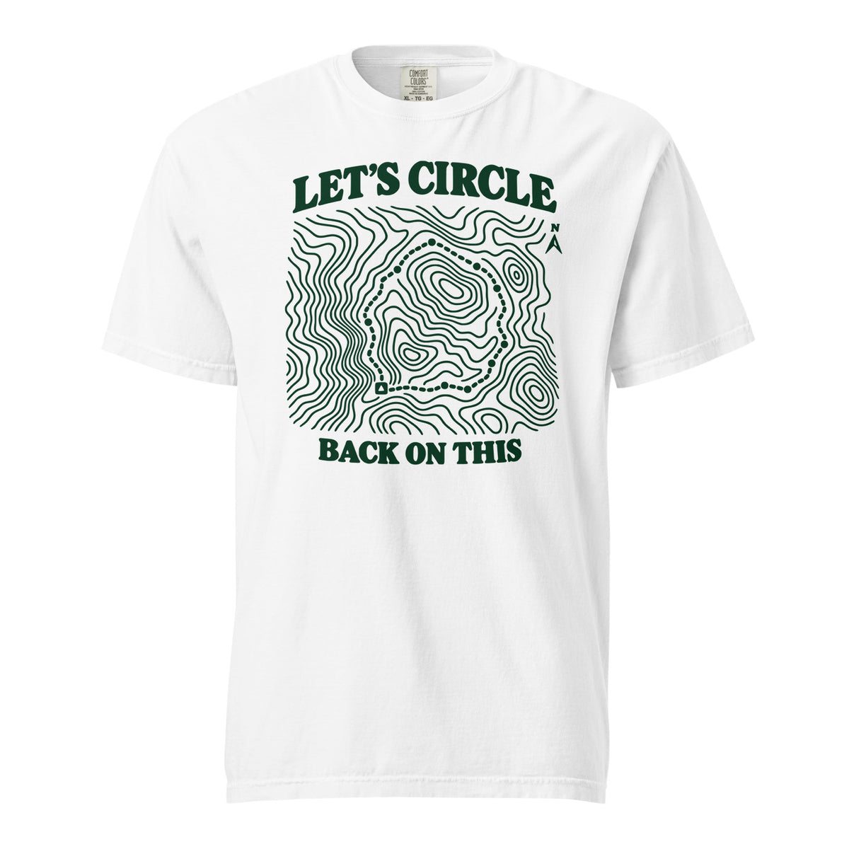 White Comfort Colors 1717 Circle Back front design