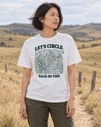 Let's Circle Back On This Tee — White — lifestyle golden grassland portrait