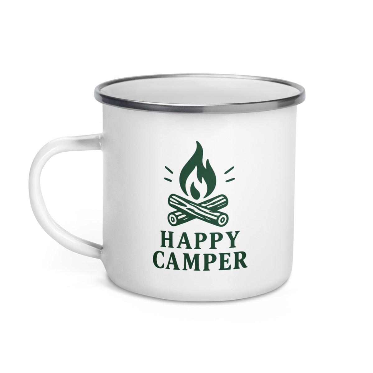 Happy Camper Enamel Mug — Happy Camper artwork — Printful supplier mockup