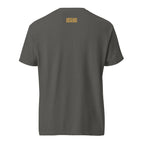 Good Days Don't Need a Signal Tee — Pepper / muted-ochre / outside wordmark label