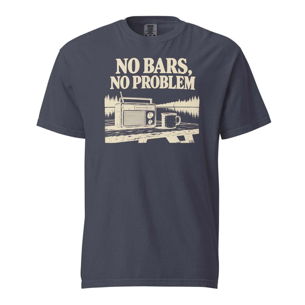 No Bars, No Problem Tee — Navy — front