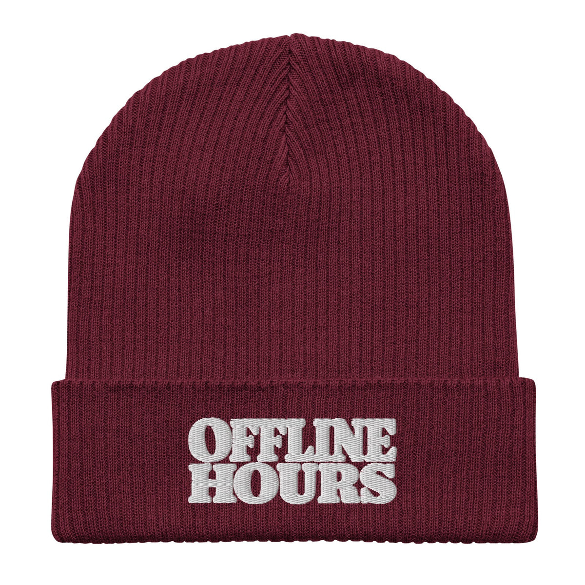 Burgundy — white embroidered wordmark