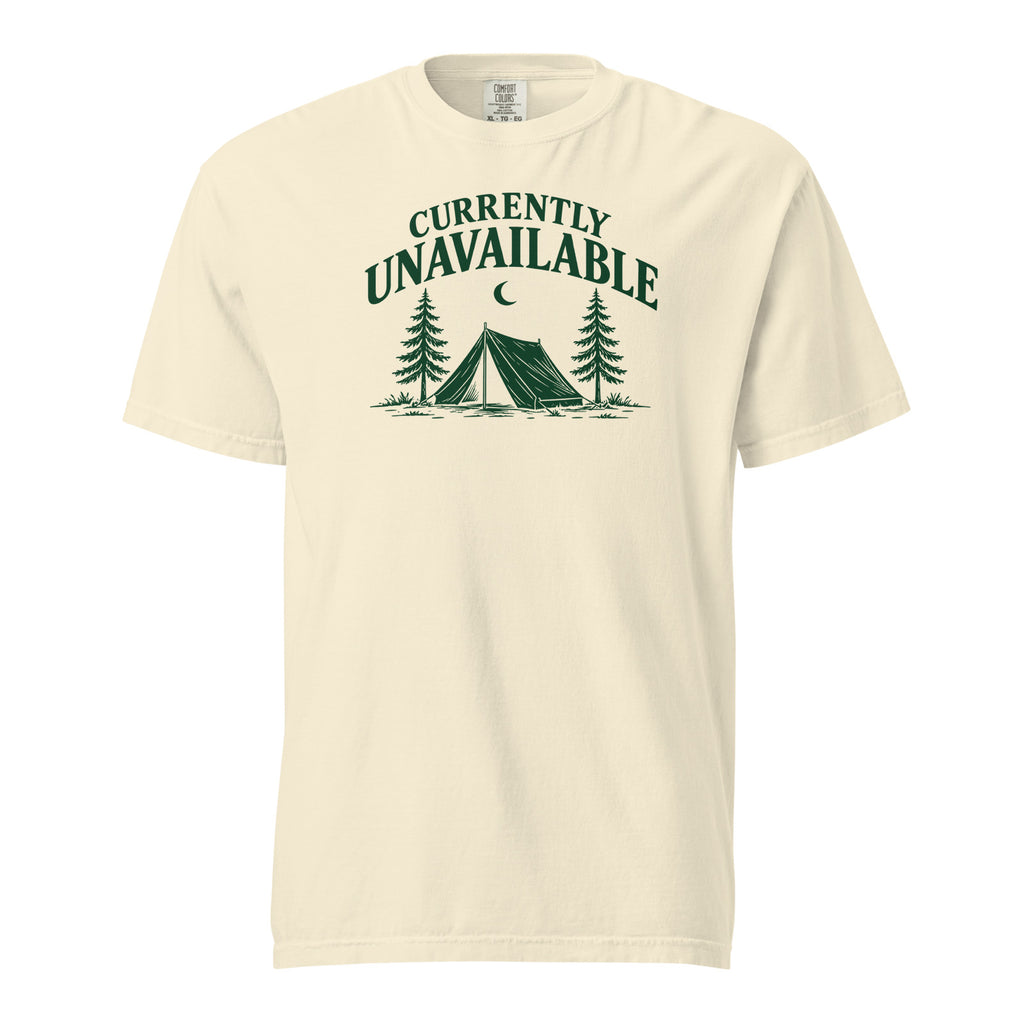 Currently Unavailable Tee — Ivory — approved front artwork — Printful supplier mockup