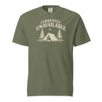 Currently Unavailable Tee — Moss — approved front artwork — Printful supplier mockup